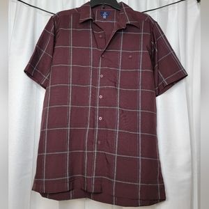 Maroon plaid George button up